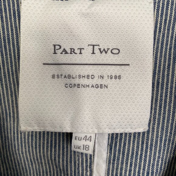PART TWO blue and white blazer EU 44 UK 18 Cotton - Picture 4 of 7